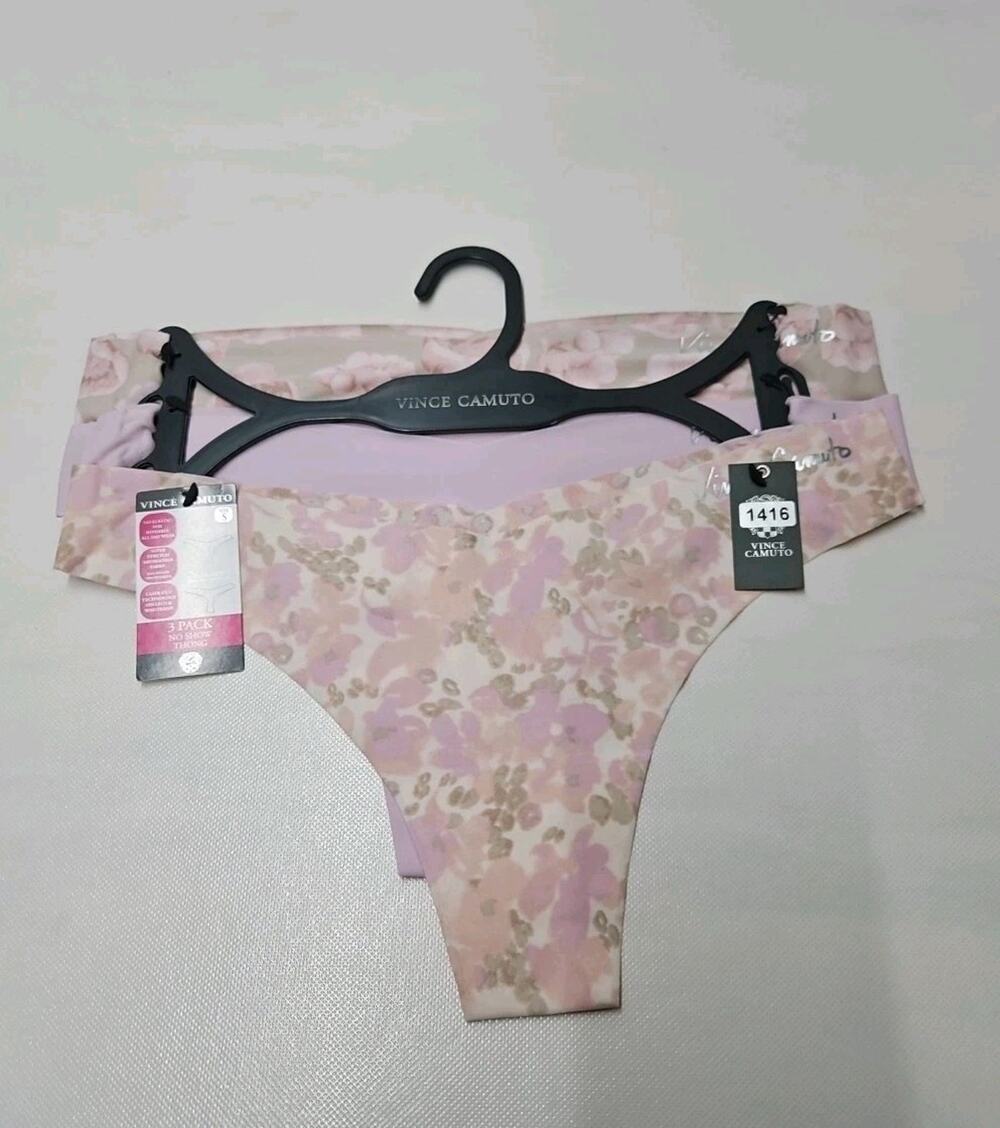 Vince Camuto No Show Thong Size Small Multicolor 3pk New
